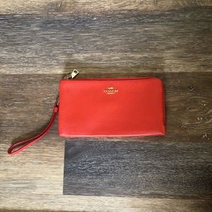Coach Double Zip Leather Wallet